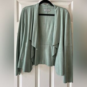 Bagatelle Faux-Suede Drape-Front Jacket - XL - SEA FOAM GREEN *MAKE AN OFFER*